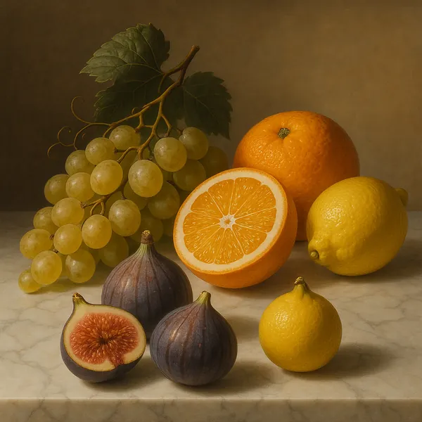 Enjoy an online jigsaw puzzle designed for browser play, featuring a classic still-life of fresh fruit.