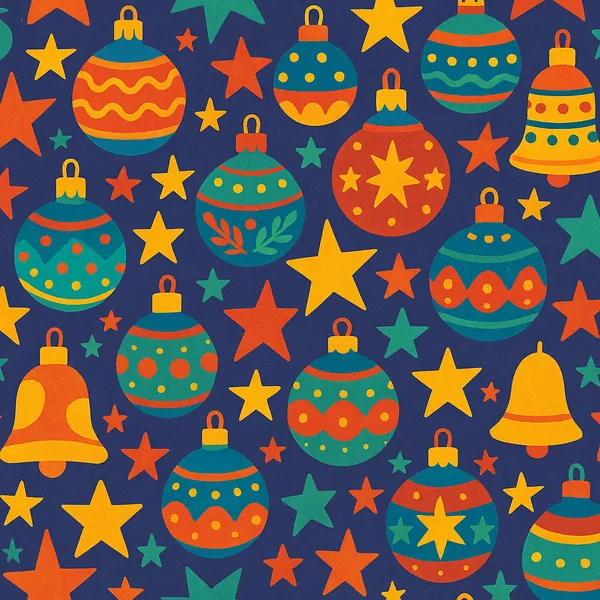 Here’s an online jigsaw puzzle you can play in your browser, featuring a festive holiday pattern of Christmas ornaments and stars.