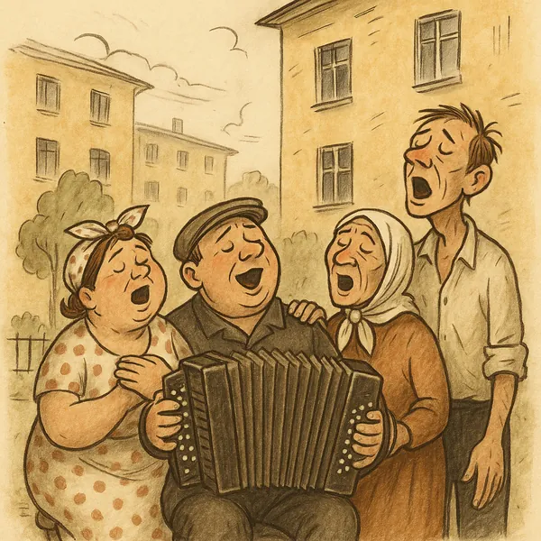 This online jigsaw puzzle features a warm, nostalgic scene of people and music, perfect for a browser-friendly, cozy pastime.