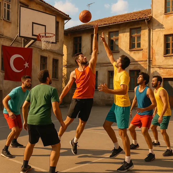 Enjoy an online jigsaw puzzle designed for browser play, featuring a lively street basketball scene that celebrates sport and community.