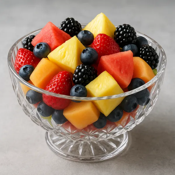 This online jigsaw puzzle features a bright and inviting bowl of fresh fruit, perfect for food lovers to enjoy in the browser.