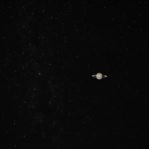 Discover a puzzle with a quiet, star-filled night sky featuring a lone, softly lit Saturn with its rings set against a deep black canvas speckled with countless