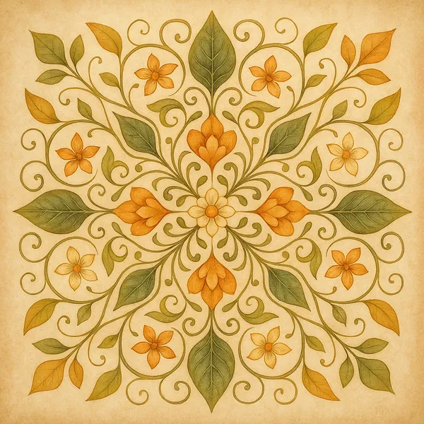 Enjoy an online jigsaw puzzle designed for browser play, featuring a delicate floral and foliage motif inspired by vintage botanical art.