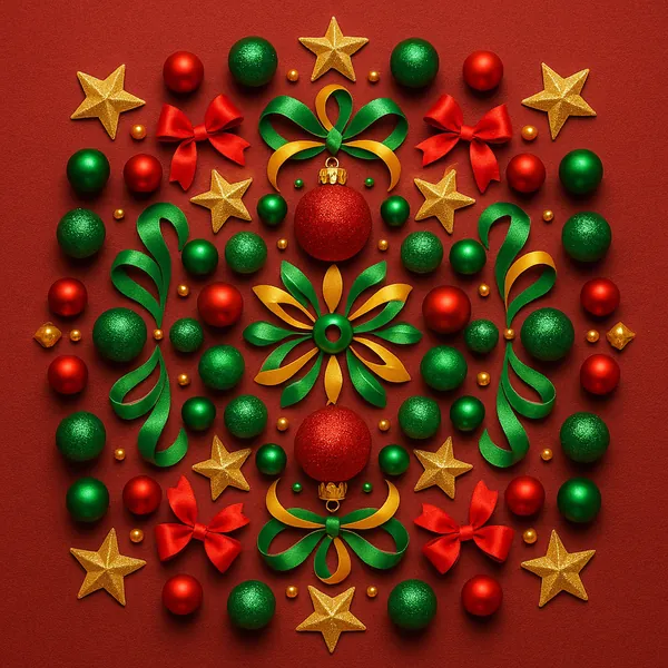 Enjoy an online jigsaw puzzle designed for browser play, featuring a festive holiday scene of Christmas decorations.
