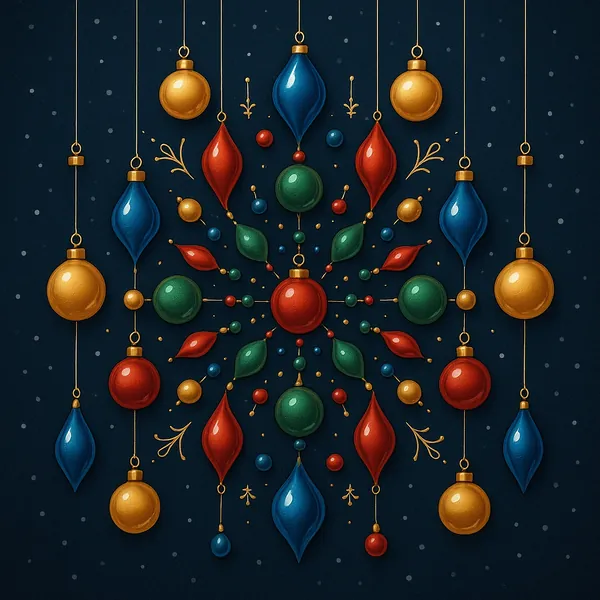 Enjoy an online jigsaw puzzle designed for browser play, featuring a festive arrangement of holiday ornaments that doubles as decorative art.