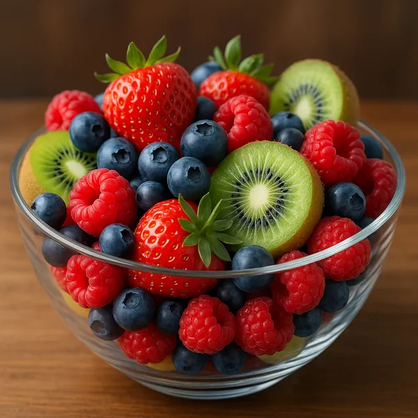 Enjoy an online jigsaw puzzle designed for browser play, featuring a bright bowl of fresh fruit that celebrates food and color.