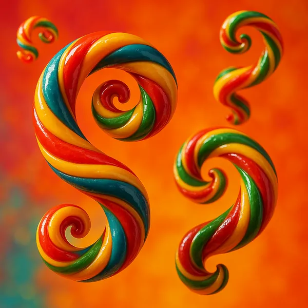 Enjoy an online jigsaw puzzle designed for browser play, featuring bright, twisted rainbow lollipops that celebrate playful food art.