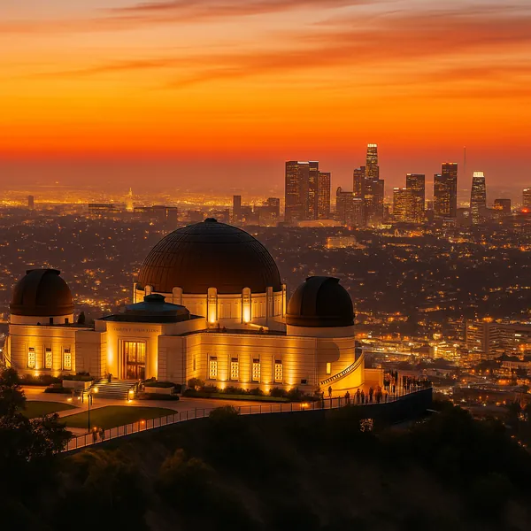 Discover a puzzle with a glowing hilltop observatory set against a sweeping city skyline at sunset.