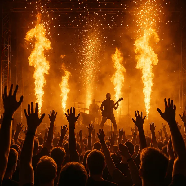 This online jigsaw puzzle features a dramatic live concert scene, perfect for fans of music and energetic crowd moments.