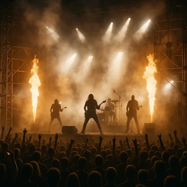 Enjoy an online jigsaw puzzle designed for browser play, featuring a live rock concert scene full of energy and music.
