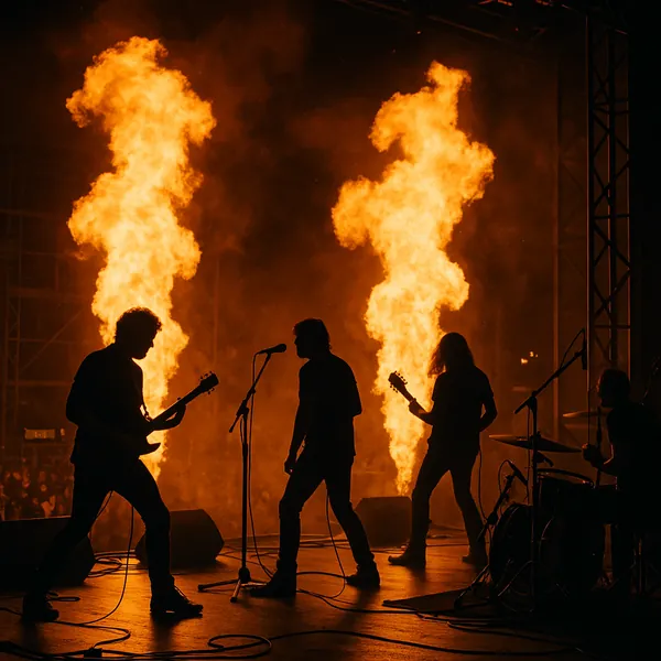 Enjoy an online jigsaw puzzle designed for browser play, featuring a dramatic live music scene.