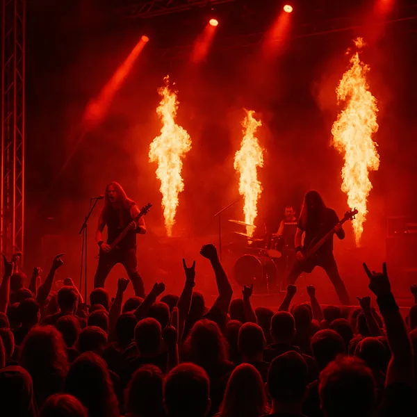 Here’s an online jigsaw puzzle you can play in your browser, focused on a live music concert scene with a fiery rock performance.