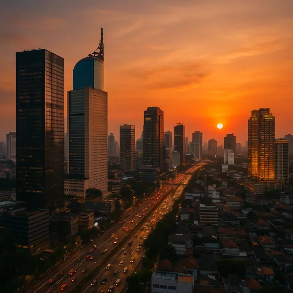 Discover a puzzle with a glowing city skyline at sunset, curated for PuzzleFree.Game.