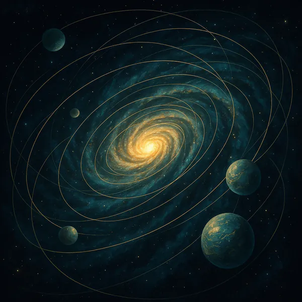 Enjoy an online jigsaw puzzle designed for browser play, featuring a cosmic space scene centered on a glowing spiral galaxy.