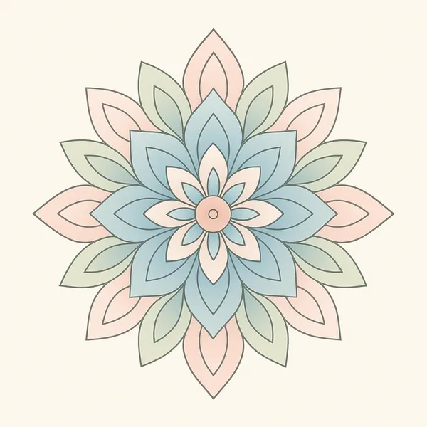Enjoy an online jigsaw puzzle designed for browser play, featuring a delicate mandala-style floral artwork in a soft, artistic theme.