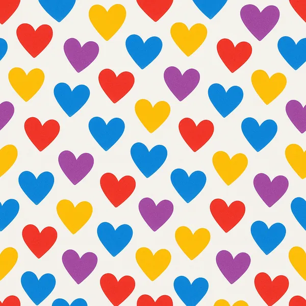 Enjoy an online jigsaw puzzle designed for browser play, featuring a cheerful pattern of colorful hearts — a delightful mood of playful art and pattern.