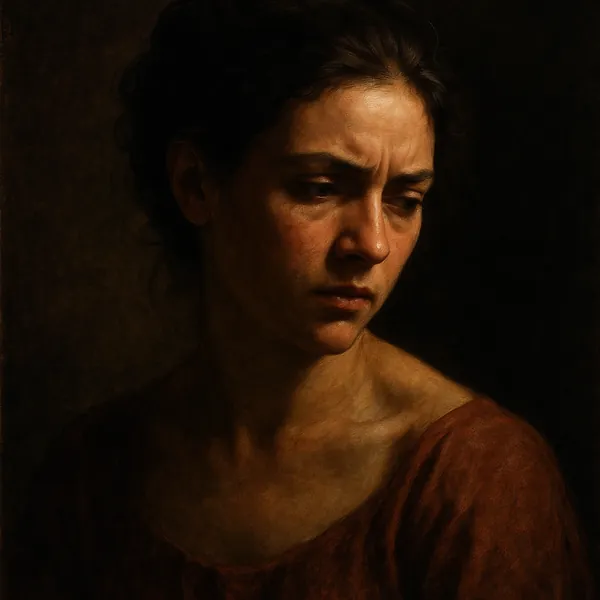 Discover a puzzle with a moody, classical portrait of a thoughtful young woman rendered in warm browns and soft, painterly light.