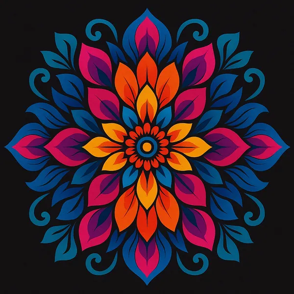This online jigsaw puzzle features a vibrant mandala design perfect for art and pattern lovers, playable right in your browser.