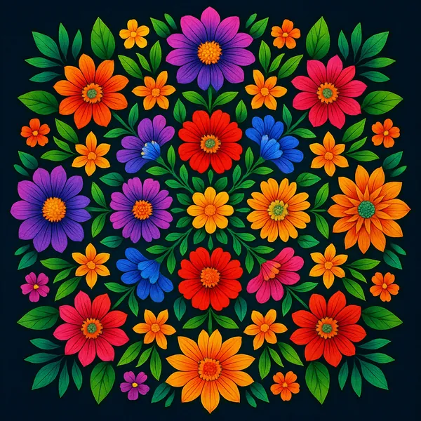 Enjoy an online jigsaw puzzle designed for browser play, featuring a vibrant floral arrangement full of bold blooms.