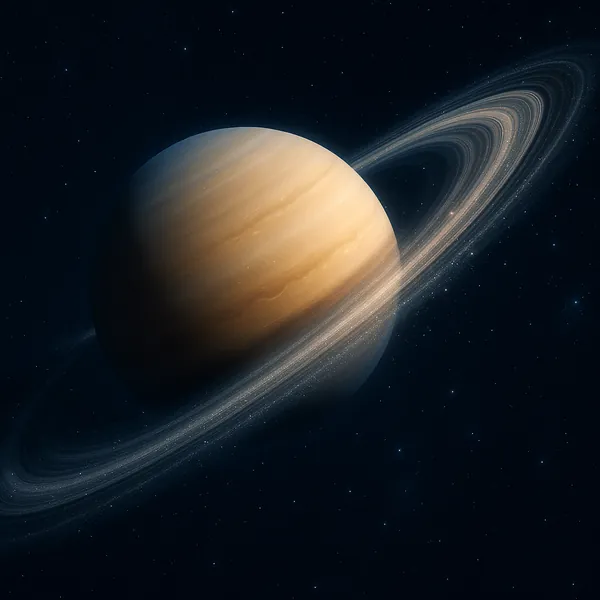 Enjoy an online jigsaw puzzle designed for browser play, featuring a majestic ringed planet floating in the velvet of deep space.