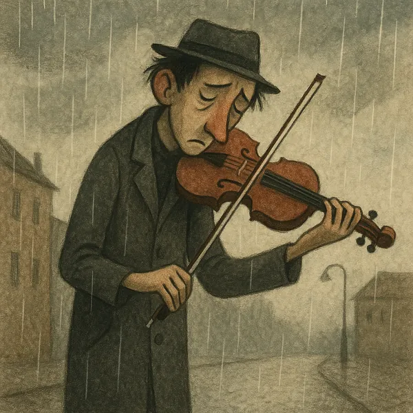 Here’s an online jigsaw puzzle you can play in your browser, focused on a touching scene of music and urban life.
