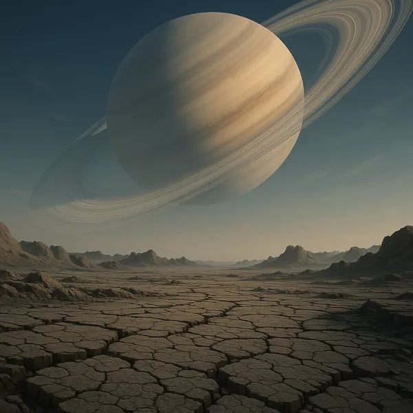 Enjoy an online jigsaw puzzle designed for browser play, featuring a hauntingly beautiful space landscape that blends planetary grandeur with arid terrain.