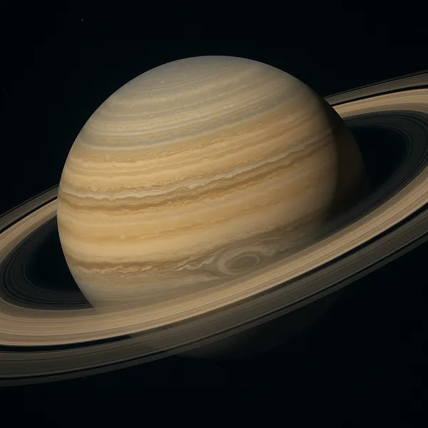 Discover a puzzle with a majestic ringed gas giant set against the deep black of space.