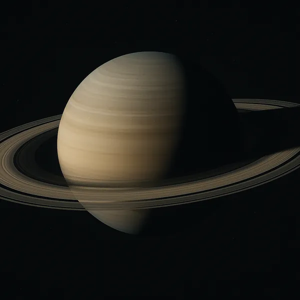 Discover a puzzle with a stunning close-up of Saturn, its delicate beige and tan bands and sweeping rings set against the deep black of space.