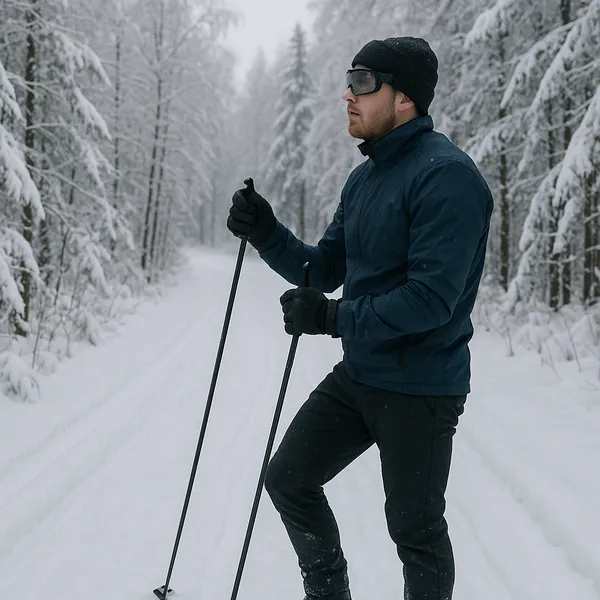This online jigsaw puzzle features a peaceful winter scene of outdoor sports and nature, perfect to play right in your browser.