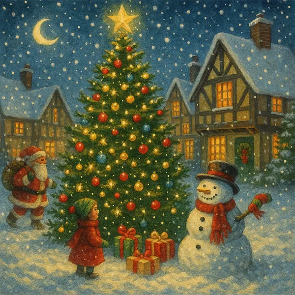 Enjoy an online jigsaw puzzle designed for browser play, featuring a cozy Christmas and winter holiday scene that brings seasonal charm to your screen.
