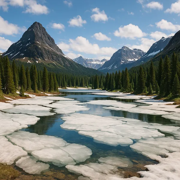 Enjoy an online jigsaw puzzle designed for browser play, featuring a serene mountain landscape in the heart of nature.