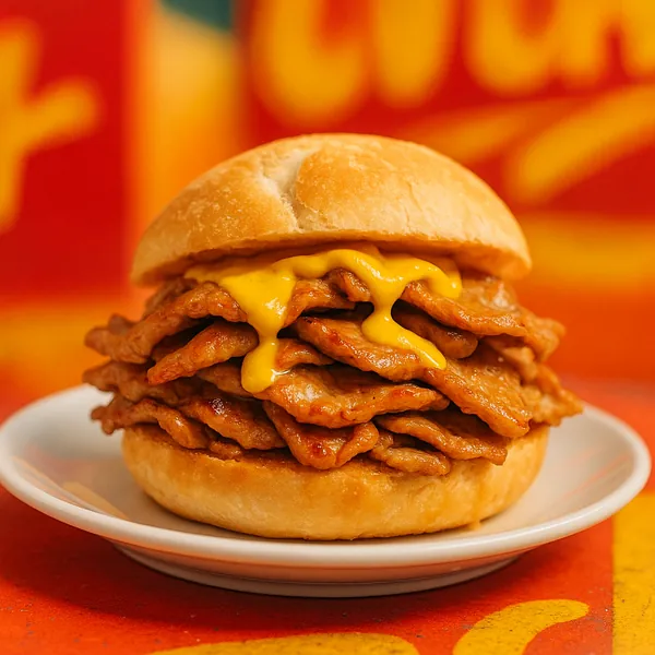 Enjoy an online jigsaw puzzle designed for browser play, featuring a delicious close-up of a stacked sandwich — a tempting food-themed image perfect for hungry