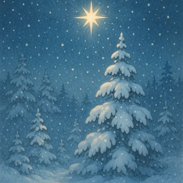 Enjoy an online jigsaw puzzle designed for browser play, featuring a serene winter forest scene.