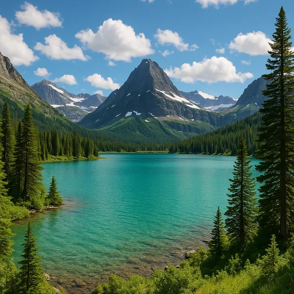 Enjoy an online jigsaw puzzle designed for browser play, featuring a tranquil mountain lake scene that celebrates nature and outdoor beauty.