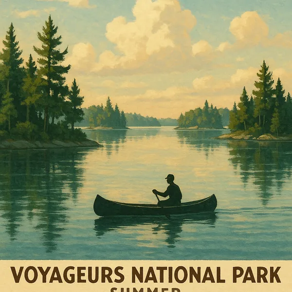 This online jigsaw puzzle features a tranquil nature scene set in Voyageurs National Park, perfect for playing in your browser.