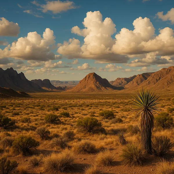 Enjoy an online jigsaw puzzle designed for browser play, featuring a serene desert landscape under a wide sky.