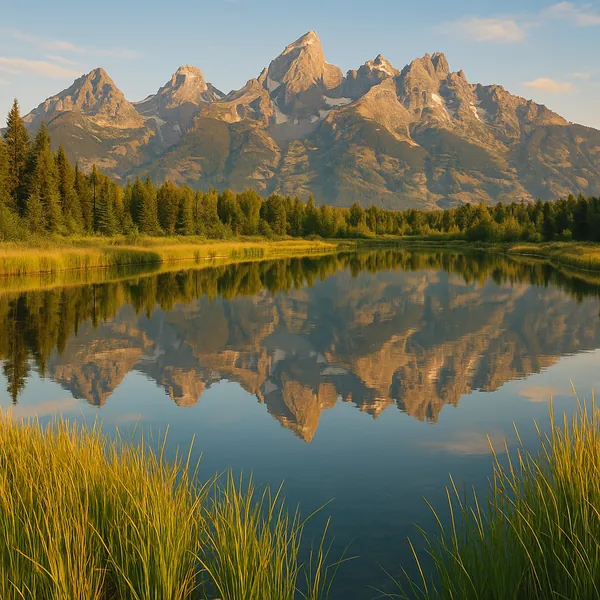 Enjoy an online jigsaw puzzle designed for browser play, featuring a serene mountain landscape that celebrates nature.