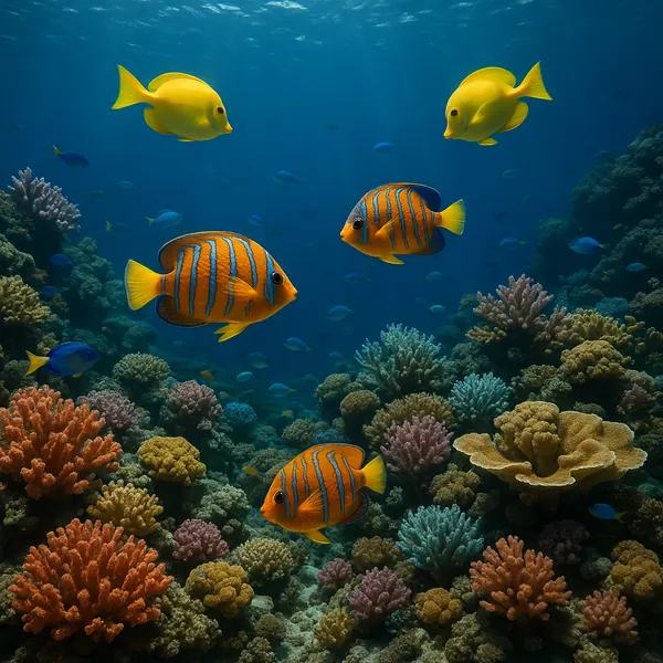 Enjoy an online jigsaw puzzle designed for browser play, featuring a vibrant underwater nature scene filled with colorful reef life.