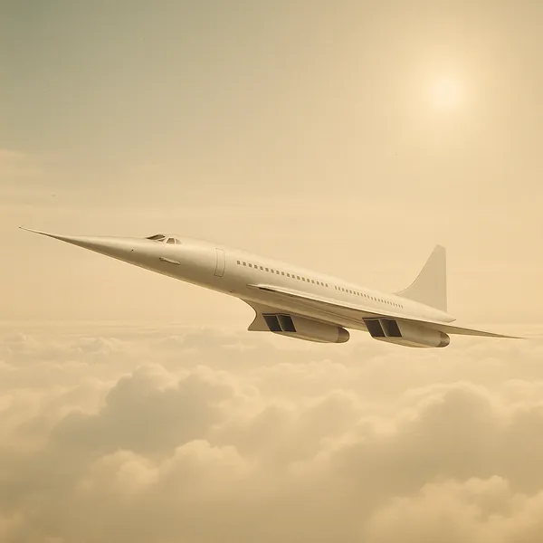 Discover a puzzle with a sleek supersonic jet gliding above a sea of soft clouds, captured in warm golden tones and gentle sunlight.