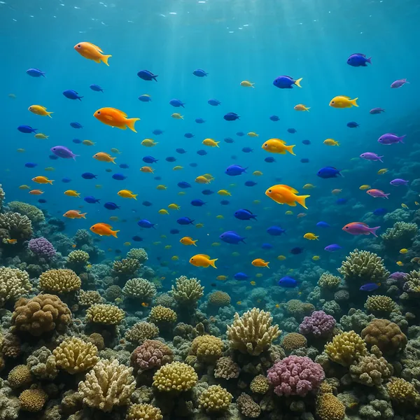 Enjoy an online jigsaw puzzle designed for browser play, featuring a vibrant underwater scene of colorful reef fish and coral.