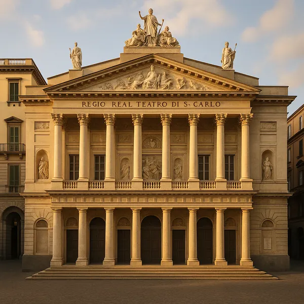 Discover a puzzle with the sunlit façade of a grand neoclassical theater, perfect for PuzzleFree.Game.