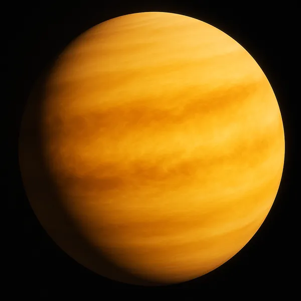 Discover a puzzle with a glowing golden planet set against the deep black of space, featuring smooth bands of warm yellows and amber that blend like soft clouds