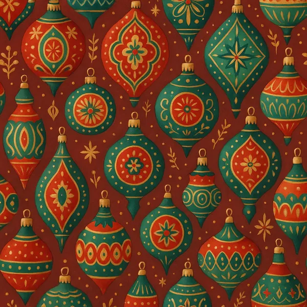 Enjoy an online jigsaw puzzle designed for browser play, featuring a delightful collection of festive holiday ornaments and seasonal patterns.