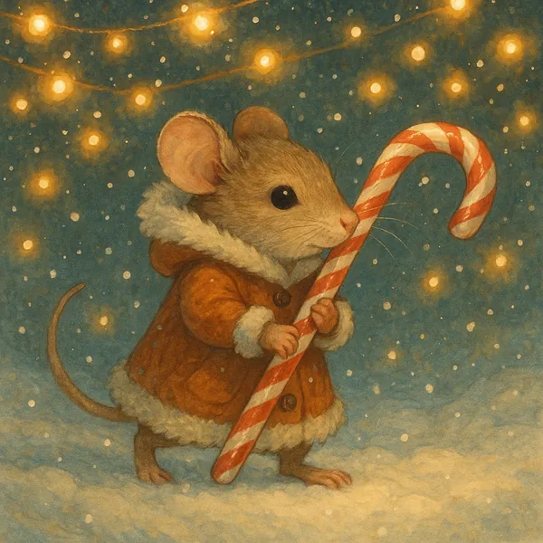 Enjoy an online jigsaw puzzle designed for browser play, featuring a charming holiday scene with a small mouse — a sweet animal theme perfect for seasonal cozy