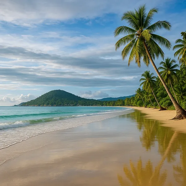 Enjoy an online jigsaw puzzle designed for browser play, featuring a tranquil tropical beach scene that brings nature and coastal charm to your screen.