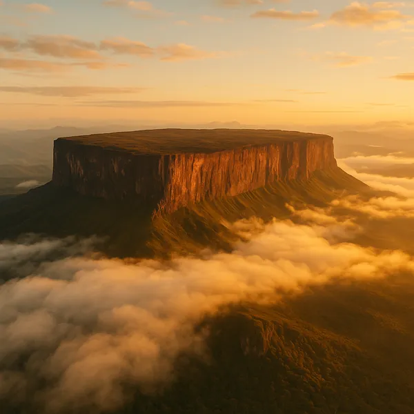 Enjoy an online jigsaw puzzle designed for browser play, featuring a dramatic flat-topped mountain rising above a sea of clouds in a serene natural landscape.
