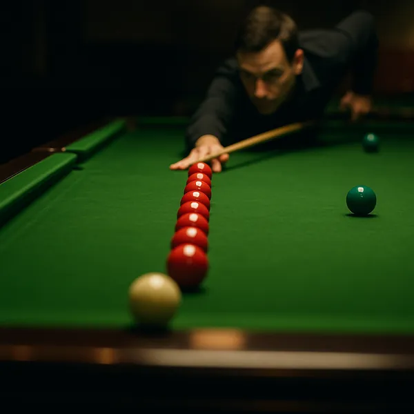 Enjoy an online jigsaw puzzle designed for browser play, featuring a cozy indoor games scene centered on a snooker table.