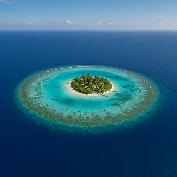 Enjoy an online jigsaw puzzle designed for browser play, featuring a tiny tropical island set in a brilliant blue ocean — a peaceful nature scene perfect for a