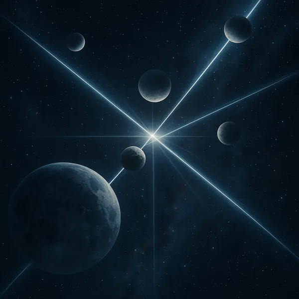 Enjoy an online jigsaw puzzle designed for browser play, featuring a dramatic space scene of planets and radiant starlight.