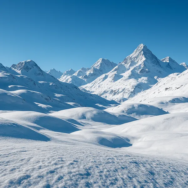 Enjoy an online jigsaw puzzle designed for browser play, featuring a pristine winter mountain landscape.